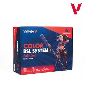 VALLEJO - Color BSL System Paint Set (48 colores + 3 pinceles + 1 miniatura)